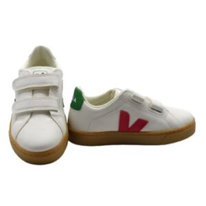 Sneaker in pelle con doppio velcro