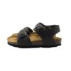 Sandalo in eco pelle con doppie fibbie