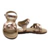 Sandalo in pelle laminata con intreccio e velcro