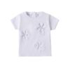T-shirt mezza manica con applicazioni fiori