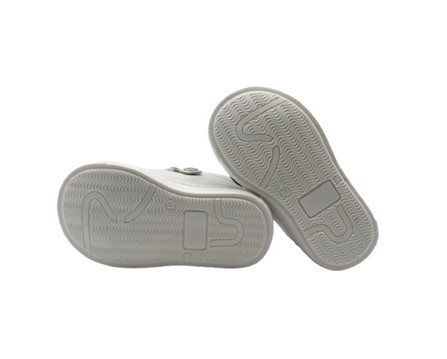 Sneaker primo passo in pelle con lacci e zip