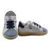 Sneaker in pelle e camoscio con lacci e zip