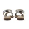 Sandalo in pelle laminata con intreccio e velcro