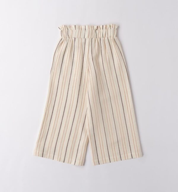 Pantalone a righe in misto lino