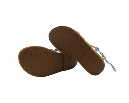 Sandalo in pelle laminata e cavallino con fibbia