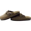 Sabot in pelle scamosciata con fibbia