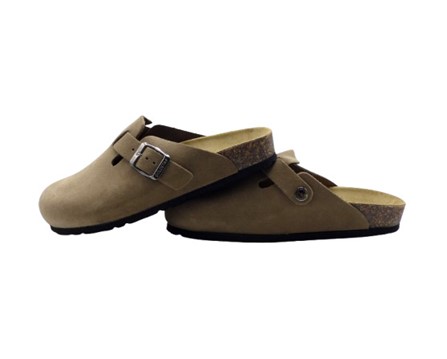Sabot in pelle scamosciata con fibbia