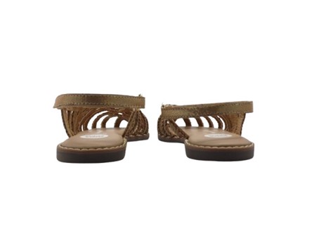 Sandali chiusi in pelle intrecciata con velcro