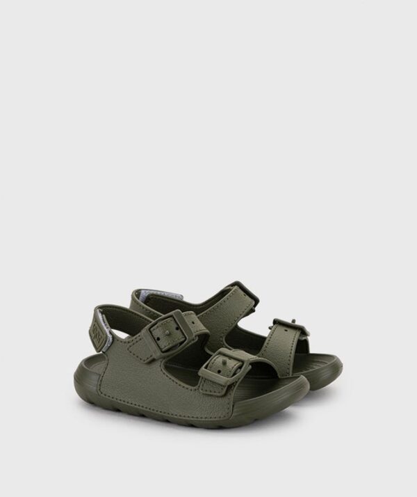 Sandalo doppia fibbia e velcro posteriore