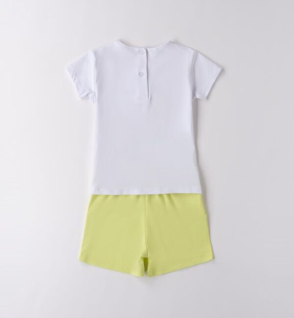 Completo t-shirt con stampa orsetto e short