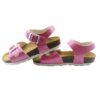 Sandalo in eco pelle con doppie fibbie