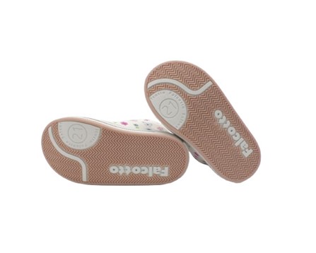 Sneaker primo passo in tela fantasia fiorellini con lacci