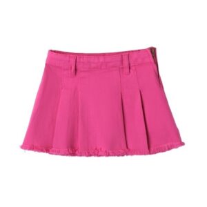 Mini gonna in cotone sfrangiata