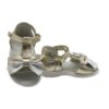 Sandalo primo passo in pelle laminata con velcro
