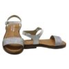 Sandalo in pelle e micro glitter con fibbia