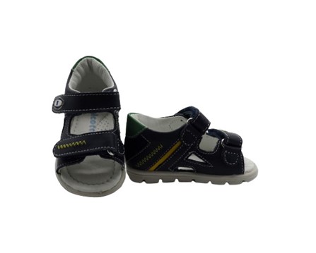Sandalo primo passo in pelle con doppio velcro