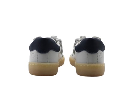Sneaker in pelle e camoscio con lacci e zip