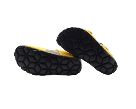 Sandalo in eco pelle con doppie fibbie