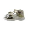 Sandalo primo passo in pelle laminata con velcro