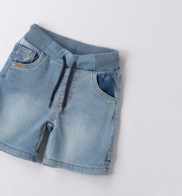 Bermuda in denim con coulisse