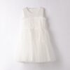 Vestito smanicato in satin e tulle