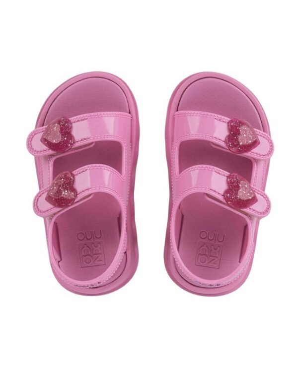 Sandalo doppio velcro con cuoricini