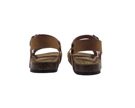 Sandalo in eco pelle con doppie fibbie