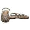 Sandali chiusi in pelle intrecciata con velcro