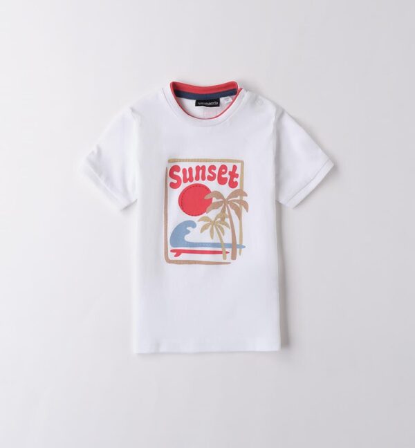 T-shirt mezza manica con stampa sunset
