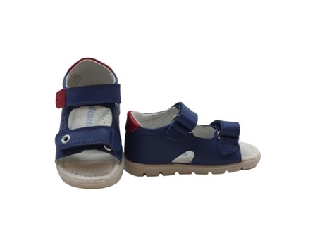 Sandalo primo passo in pelle con doppio velcro