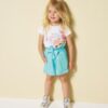 Completo t-shirt con stampa unicorno e short
