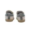 Sneaker primo passo in pelle e micro glitter con lacci e zip