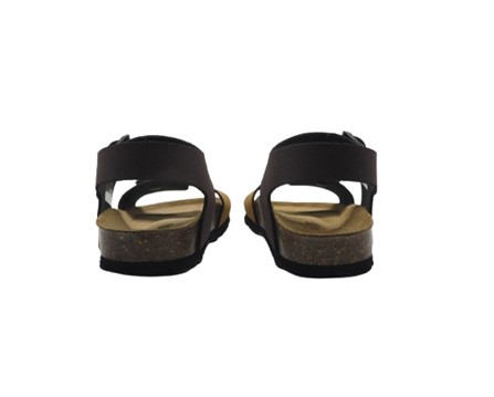 Sandalo eco pelle bicolor con doppia fibbia