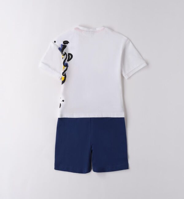 Completo t-shirt stampa graffiti e bermuda