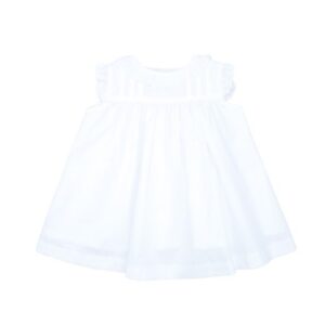 Vestido in cotone con dettagli pizzo san gallo