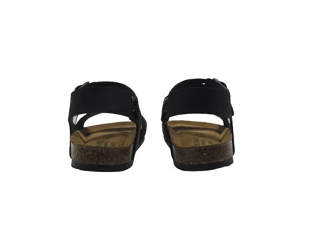 Sandalo in eco pelle con doppia fibbia