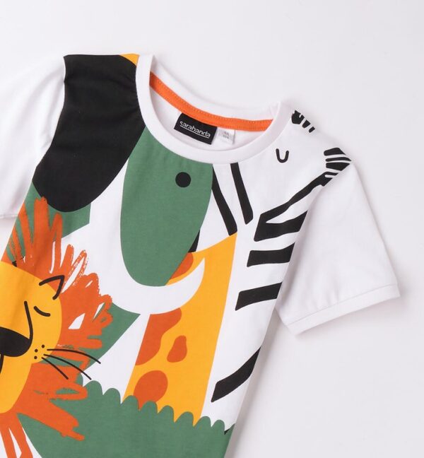 T-shirt mezza manica fantasia animali