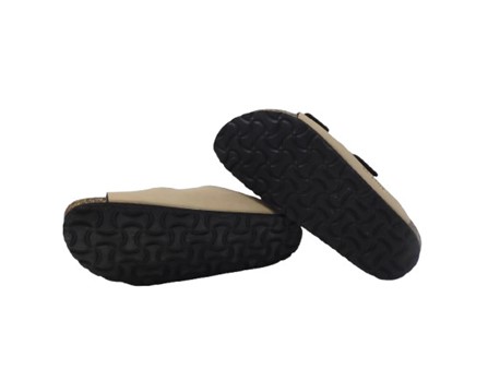 Ciabatta in pelle con doppie fibbie