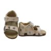 Sandalo primo passo in pelle con barche velcro e fibbia