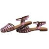 Sandalo in pelle laminata con fibbia