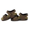 Sandalo in eco pelle con velcro e fibbia