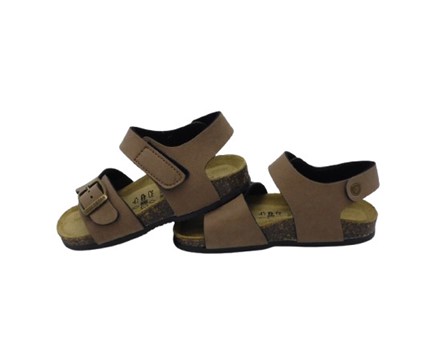 Sandalo in eco pelle con velcro e fibbia