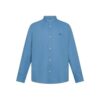 Camicia coreana in misto lino con ricamo logo