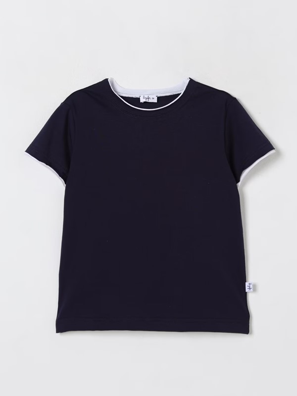T-shirt mezza manica con bordi a contrasto