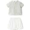 Completo camicia mezza manica a righe e bermuda con pince