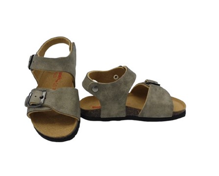 Sandalo in pelle con doppia fibbia