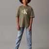 T-shirt mezza manica con ricamo logo