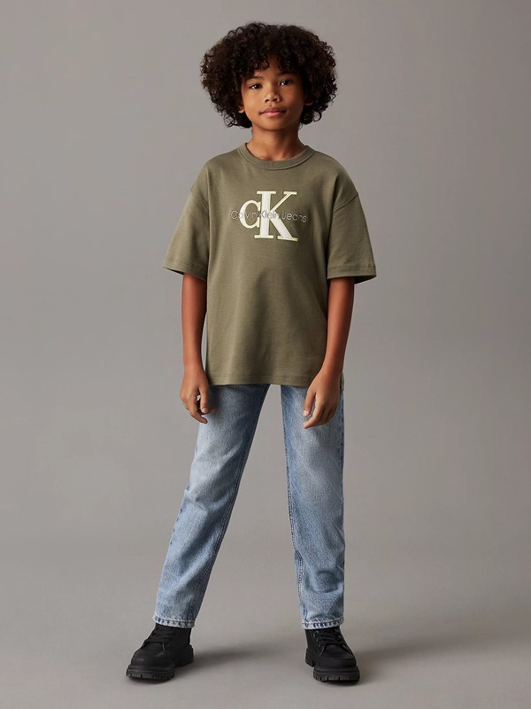 T-shirt mezza manica con ricamo logo