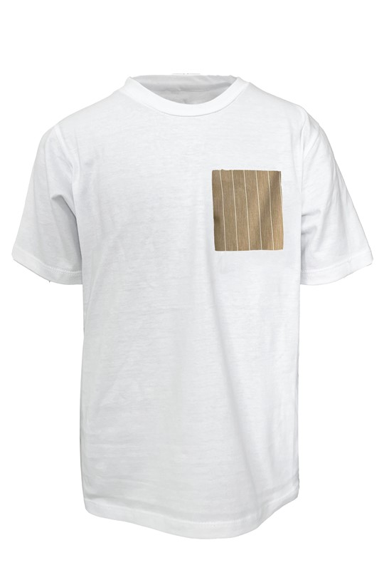 T-shirt con taschina a righe
