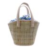 Borsa in paglia con tessuto fiorato
